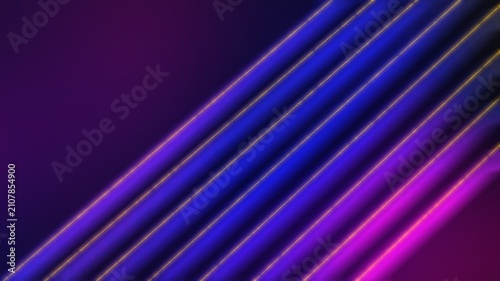 Obraz na płótnie Diagonal Neon Light Streaks Abstract Background