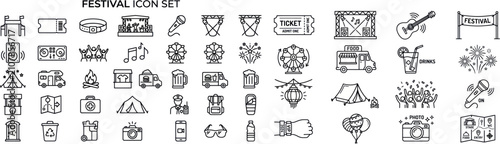 Cuadro en lienzo ESG and sustainable development line icon set featuring environmental conservati