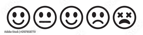 Canvastavla Various human face emoticons indicating different emotions like joy neutrality sorrow and extreme distress