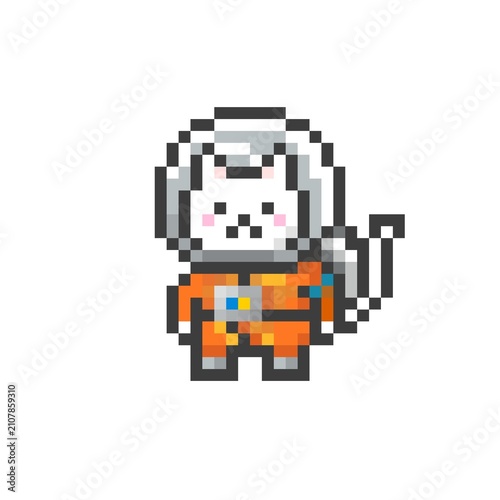 Fotografie ドット絵の宇宙飛行士な猫