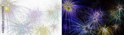Foto firecracker starburst pyrotechnics isolated transparency yellow blue glowing cel