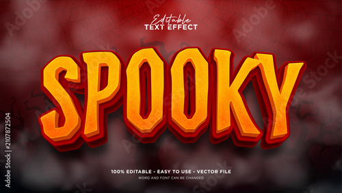 Editable spooky halloween 3d text effect, halloween 3d vector