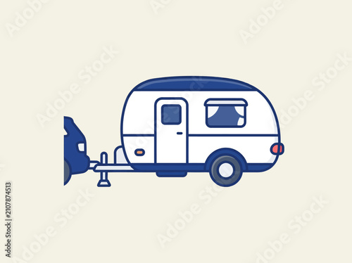Small white vintage travel trailer 1.