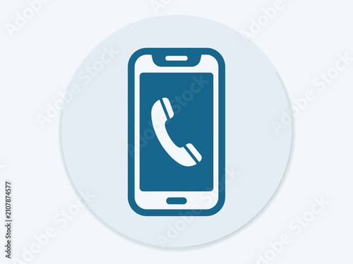 Smartphone with phone icon on screen.