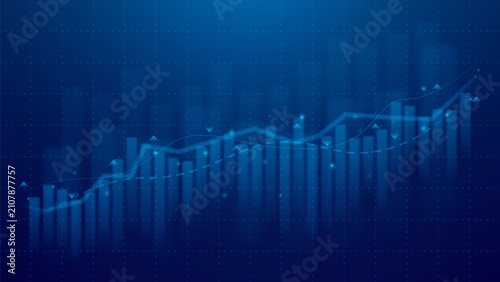 Fotografie Financial growth of graph or chart