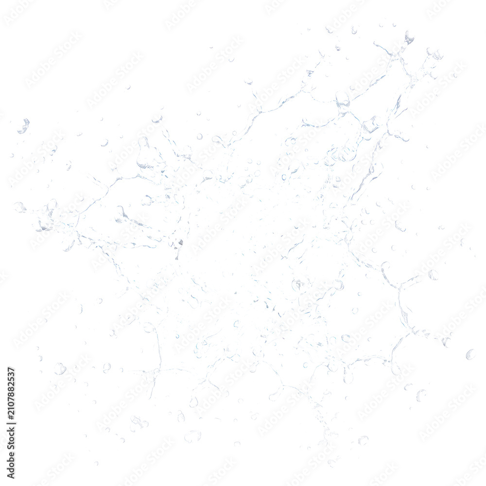 Fototapeta premium Dark dynamic water splash explosion splatter on transparent