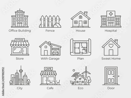 Various types of buildings and structures 1.