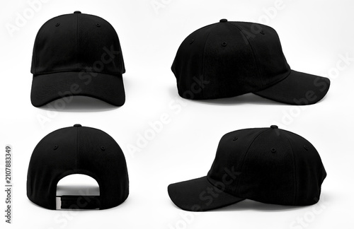 Blank White Baseball Cap Mockup Set with Four Different Angles