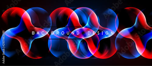 Abstract flowing lines, vibrant red, blue hues. Dynamic curves create modern ...