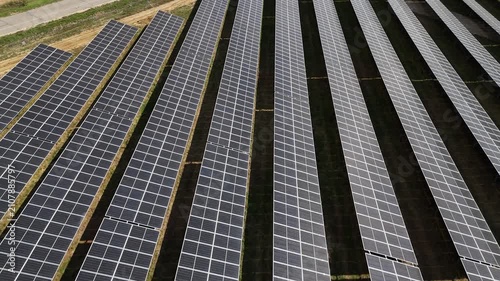 Aerial view of a photovoltaic field