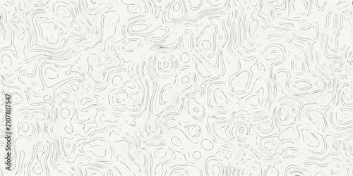 Foto Seamless topographic map pattern featuring contour lines on a light beige backgr