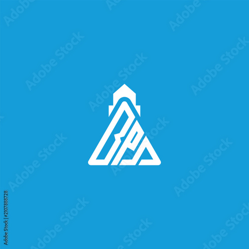 modern minimalist B P A monogram white logo on blue background