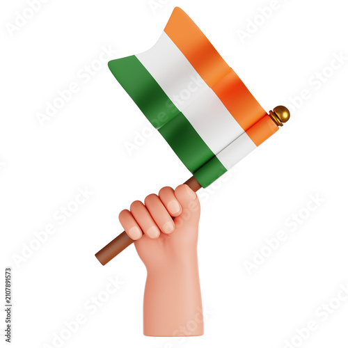 Hand Holding Indian Flag