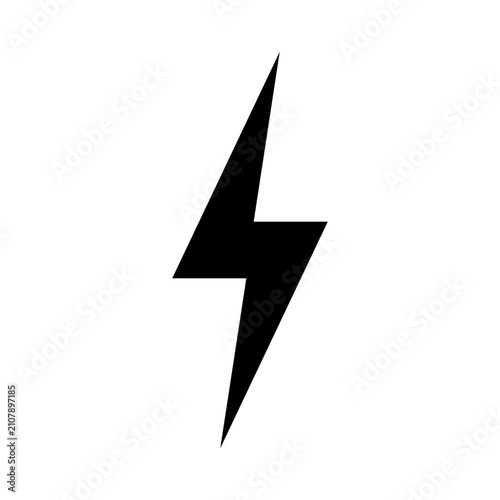 Black lightning bolt icon vector graphic