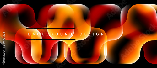 Abstract flowing lines, vibrant orange, red hues. Modern design element over ...