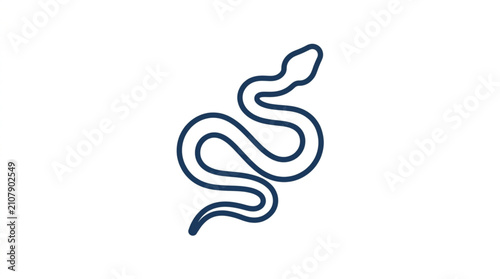 Obraz na płótnie Stylized Outline of a Slithering Snake Icon.