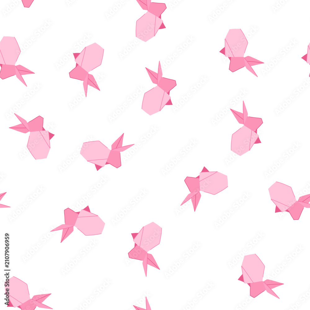 Obraz premium pattern dog origami animals cartoon. fish horse, bird fox, turtle dragon dog origami animals sign. seamless symbol vector illustration