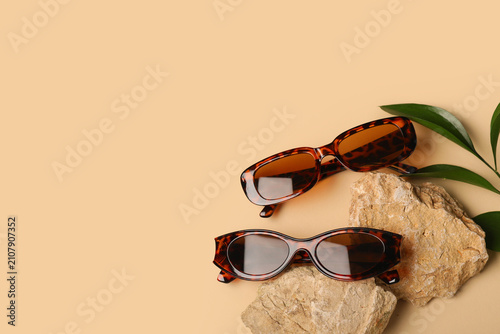 Stones with stylish leopard...