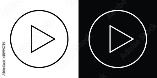 Play icon black and white pictograms group
