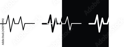 Konstfotografi Pulse icon black and white pictograms group