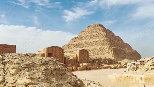 Pyramid of Djoser, Step Pyramid at Saqqara. The First Pyramid in Ancient Egypt