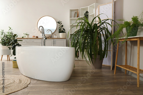 Interior of bathroom with c...