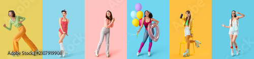 Six young women in retro ro...