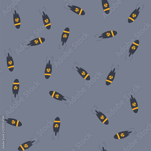 Принти на полотні pattern explosion atomic bomb cartoon