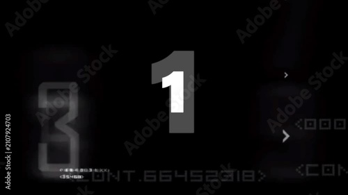 Digital Number 5 Countdown Motion Graphics