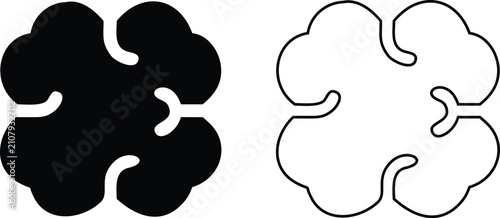 Photos Four leaf clover lucky shamrock abstract nature element silhouette and outline i