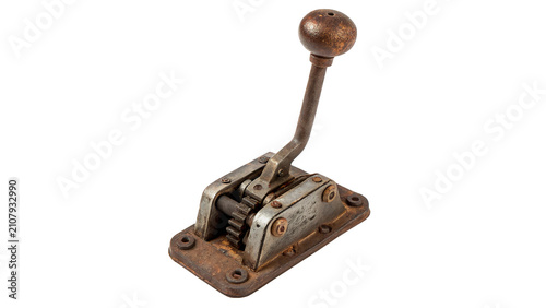 Konstfotografi Vintage metallic handheld blowtorch fire torch tool asset isolated on transparen