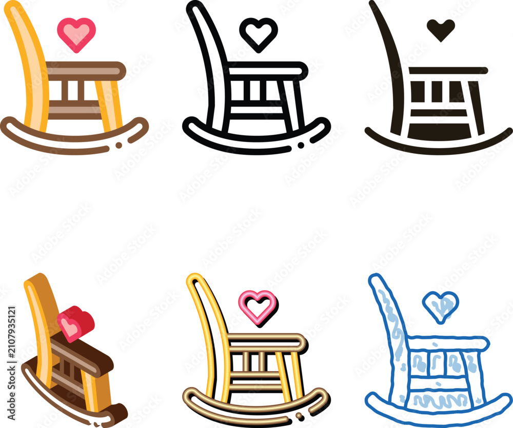 Obraz premium Rocking Chair Icon Vector. edition Outline Rocking Chair Sign. Isolated Contour Symbol