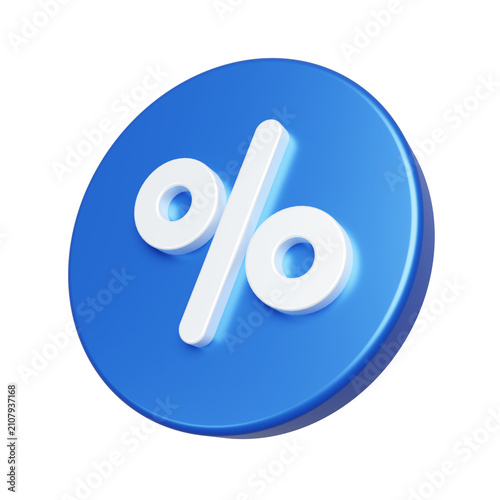 Percentage Icon for Discount and Finance 3D Render