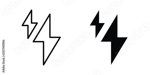 Energy icon simple drawings set