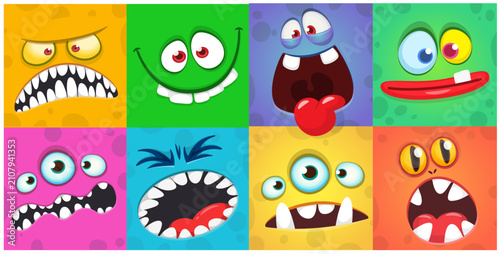 Konstfotografi Funny cartoon monsters faces