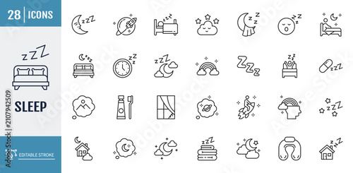 Canvastavla Sleep icon set