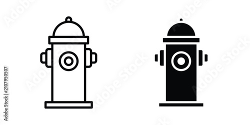 Konstfotografi Fire hydrant icon vector designs set