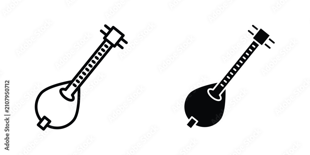 Fototapeta premium Mandolin icon vector designs set