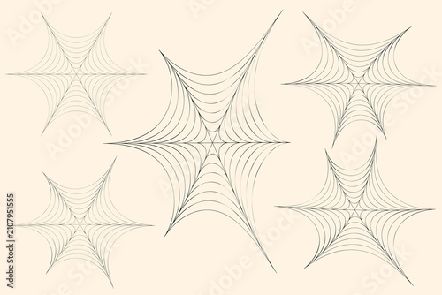 Abstract Spider Web Vector Illustrations Set for Halloween and Gothic Background Design | Art & Illustration