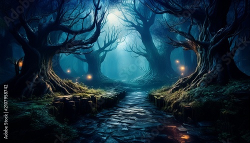 A Dark Mysterious And Ancient Forest