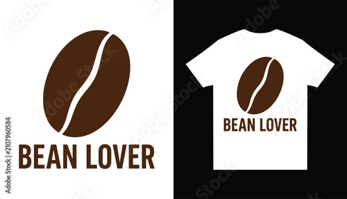 Bild auf Leinwand Bean Lover Brown Coffee Shirt Mockup