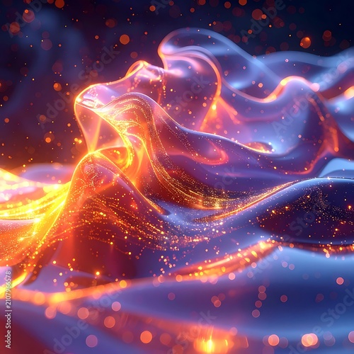 Vibrant abstract glowing wave form.