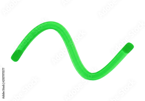 Single green wavy line drawn with a felt tip marker