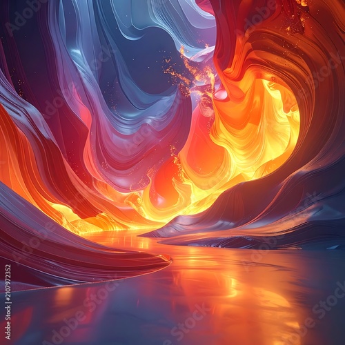 Vibrant Abstract Swirling Colorful Background.