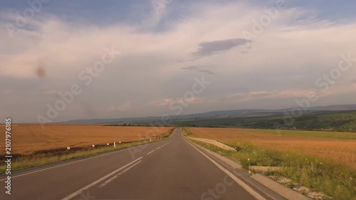 Scenic Country Road Through Agricultural Fields in Moldova