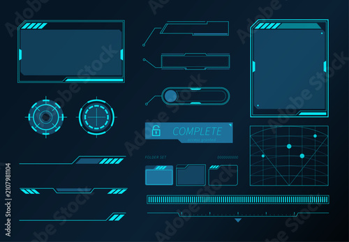 Futuristic HUD User Interface Elements - Cyberpunk Futuristic Frames 