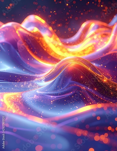 Vibrant abstract wave light art design.