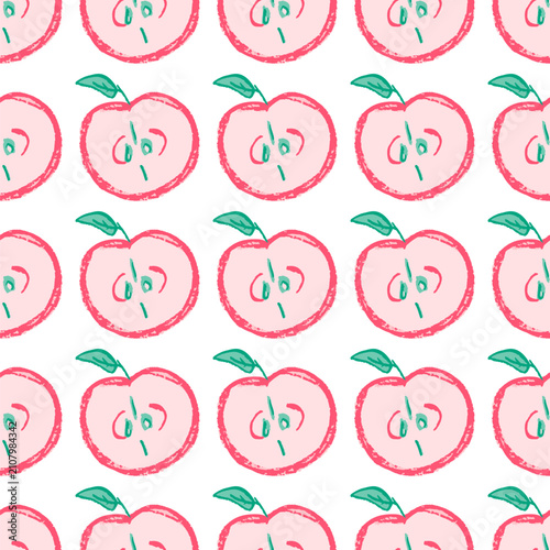 Seamless pattern. Hand drawn crayon texture style