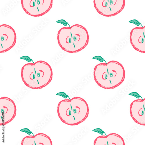 Seamless pattern. Hand drawn crayon texture style