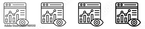 Data Visibility Icon Set Different Style Collection